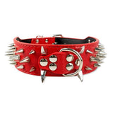 2" Wide Sharp Spiked Studded Leather Dog Collars